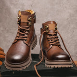 Golden Sapling Work Boots Leather Men's Casual Shoes Leather Tooling Boot Classics Punk Style Men Leisure Shoe MartLion