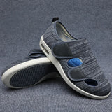 Casual Mom Dad Shoes Sandals Orthopedics Wide Feet Swollen Thumb Eversion Adjusting Soft Diabetic MartLion Dark Gray yarn 50 