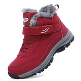 Winter Men Boots Women Leather Waterproof Sneakers Man Casual Shoes MartLion Red CN-36 