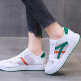 Summer Breathable White Shoes Women's Korean Casual Soft Bottom Running Mart Lion 186w Green 36 