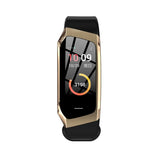 E18 Sport Smart Watch For IPhone Heart Rate Monitor Bluetooth Smartwatch Single Touch Fitness Band For Women Men's MartLion Black And Gold  
