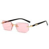 Rimless Sunglasses Rectangle Popular Women Men's Shades Small Square Summer Traveling MartLion   