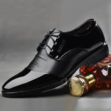 Retro Classic Dress Shoes Black Leather Oxfords Casual Men's Wedding Party Office Formal Work Mart Lion   