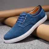 Leather Shoes Men's outdoor Casual Sneakers suede Leather Loafers Moccasins Footwear Mart Lion blue 6.5 
