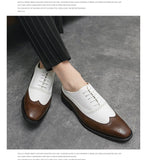 Patchwork Leather Dress Shoes Men's Brouge Casual Formal Elegant Sapato Social Masculino Mart Lion   