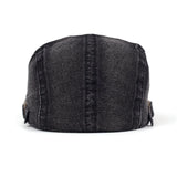 Denim Beret Hat Washed Distressed Peaked Cap Adjustable Cotton Newsboy Cap Vintage Ivy Gatsby Cabbie Hats Flat Cap MartLion   