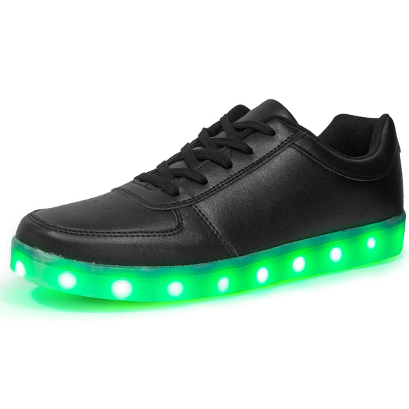 Adult Unisex Women's Men's Children's Glow Sports Shoes Glow USB Charging Boys' LED Colorful Glow Girls' MartLion Black 36 