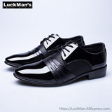 Slip On Men's Dress Shoes Oxfords Dress Classic Leather loafers Mart Lion Lace-Up Black 38 