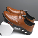 Leather Shoes Men's Spring Casual Soft-Soled Non-Slip Breathable All-Match Footwear Loafers Zapatos Mart Lion brown 39 