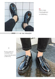 Black Shoes Men's Glitter Leather Casual Men's Classic Shoes Platform Footwear Zapatos Hombres MartLion   