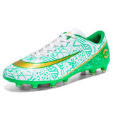 Football Boots Kids Grass Training Soccer Shoes Anti-Slip FG/TF Zapatos De Futbol Sneakers MartLion 222-C-White-Green 34 