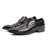 Men's Classic British Leather Shoes Lace-Up Pointed Toe Dress Office Flats Wedding Party Oxfords Mart Lion   