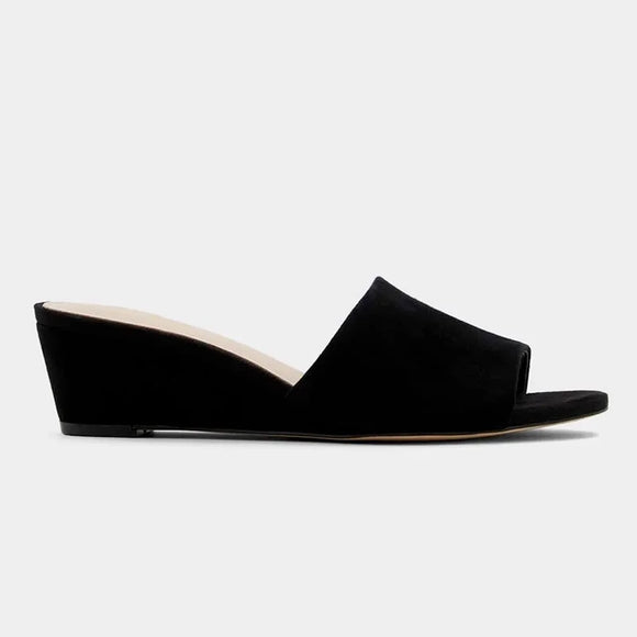  Women Elegant Summer Slippers 3cm Velvet Mules Wedge Sandals Slippers Open Toe High Heels Casual Dress Shoes MartLion - Mart Lion