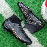 High Top Soccer Shoes Long Spike FG TF Non-Slip Football Boots Outdoor Training Ankle Cleats MartLion   