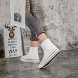  Casual Canvas Shoes with Inner Zipper Rubber and Hand Painted Small White Women Sneakers MartLion - Mart Lion