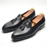 Leather Wedding Dress Shoes Elegant Tassel Loafers for Men MartLion   