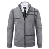 Men's Knit Jacket Fleece Cardigan Zipper Sweater Clothes Luxury Brown Jersey Casual Warm Jumper Harajuku Coat MartLion LIGHT GRAY 8932 M 50-62KG 