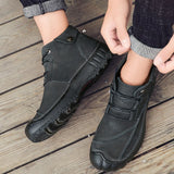 Men's Ankle boots Genuine Leather Outdoor Shoes Low-Top Combat Safety Rubber Sole Mart Lion   