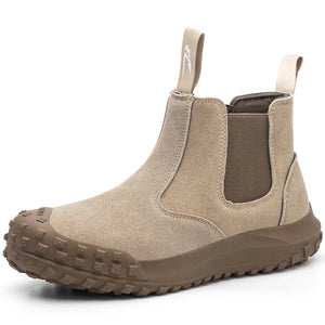 Men's Work Boots Anti-smash Anti-puncture Safety Shoes Chelsea Anti-scald Welding Indestructible MartLion 9992-khaki 38 