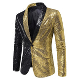 Gold Shiny Men's Jackets Sequins Stylish Dj Club Graduation Solid Suit Stage Party Wedding Outwear Clothes blazers MartLion Gold-0 S CHINA