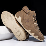  Retro Handmade Leather Men's Boots Designer Shoes Ankle Walking Breathable Hombres Mart Lion - Mart Lion