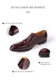 Men's Handmade Dress Shoes Cow Leather Oxford Daily Wear Printing Stylish Luxury Casual Office MartLion   