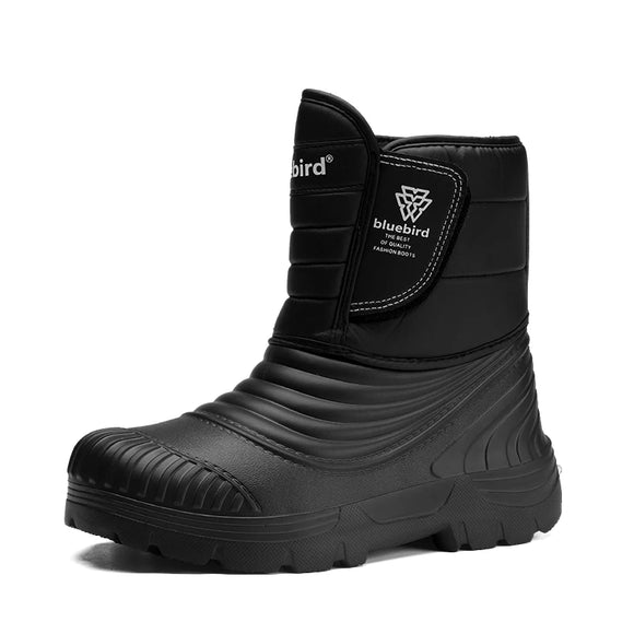 Men's Boots Winter Waterproof Snow Velvet Warm Outdoor Platform Cotton Casual Chef Shoes MartLion black 39-40 