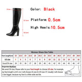 Liyke Black Knee High Boots Women Square Heels Casual Winter Motorcycle Long Shoes Pointed Toe Zip Cool Knight Bootties Mart Lion   