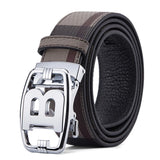 Belt Men's B Letter Automatic Buckle 3.5cm Wide Leather Casual Belt for jeans Ceinture Homme MartLion 10 130cm 