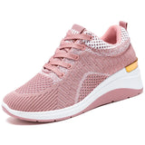 Design Women Casual Shoes Height Increasing Sport Wedge Air Cushion Sneakers Zapatos De Mujer MartLion Pink 36 