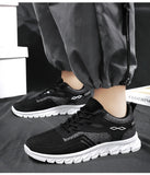 Men's Shoes Black Breathable Mesh Running Casual Sneakers Non-Slip Sports Hombre MartLion   