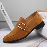 Elegant Men's Dress Shoes Leather Normal Loafers for Casual Pointed Toe Blue Designer MartLion   