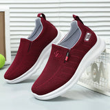 Women's Cloth Shoes Knitted Lightweight Trendy Soft Sole Breathable and Leisure Kick on MartLion   