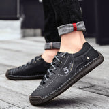 Men's Casual Shoes Genuine Leather Outdoor Walking Sneakers Leisure Vacation Soft Driving Sneakers Mart Lion - Mart Lion