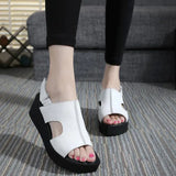 Fish Head Women Summer Shoes Sandals Selling Leather Platform Wedge MartLion   