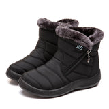 Snow Women Boots Women's Boots Waterproof Women Shoes Zipper Shoes Woman MartLion BlackK05 38 