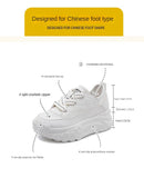 Spring Autumn Thick Soled Leather Casual Shoes Women Korean Inner Heightening Color Combination Sneakers Mart Lion   
