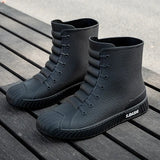 Unisex Rubber Rain Boot Ankle Waterproof Non-Slip Chelsea Booties Couples Boots Men's Work Chaussure Femme MartLion black 43 