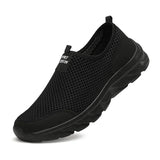 Summer Sneakers Men's Mesh Running Tennis Shoes Outdoor Breathable Sports Black Casual Walking MartLion All black 39 