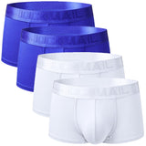 4PCS Boxer Panties Men's Underwear Boxershorts Ropa Interior Hombre Calzoncillos Breathable Hombre Modal Cuecas Mascilinas Mart Lion 445-2Blue2White M 