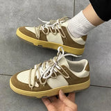 Sewing Men's Sneakers Contrasting Colors Light Flat Shoes Ladies Outdoor Luxury Running Heart Pattern Women MartLion Khaki 39 