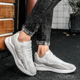 Men's Sports Shoes Summer Mesh Breathable White Running Casual Sneakers Thick Sole Non-Slip Zapatos Hombre MartLion   