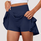 Women Stretch Skirt Printed Athletic Shorts Lightweight Waisted Skirt With Pockets Women' Simple Sports Skirt MartLion   