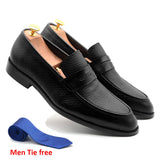 Classic Men's Penny Loafers Wedding Dress Shoes Handmade Genuine Leather Slip-On Footwear Office Formal MartLion   