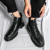 British Style Platform Work Shoes Brogue Men's Boots MartLion   