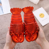 Lobster Slippers Men's Funny Animal Summer Flip Flops Cute Beach Shower Casual Shoes Women Unisex Soft Home MartLion   