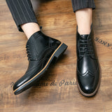 Formal Brogue Men's Boots British Style Oxfords Footwear Ankle Dress Masculina Mart Lion   