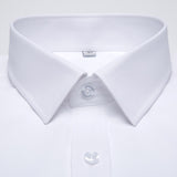 Men's Long Sleeve Standard-fit Solid Basic Dress Shirt Patch Single Pocket Formal Social White Work Office Mart Lion   