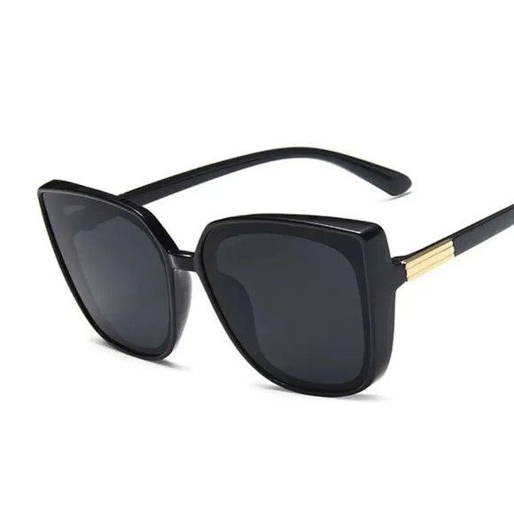 Cat Eye Women Sunglasses Vintage Designer Black Big Frame Cool MartLion   