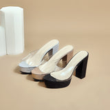 Open Toe Platform High Heels Sandals Women Transparent PVC Ankle Strap Ladies Summer Party Nightclub Shoes Pumps Mart Lion   